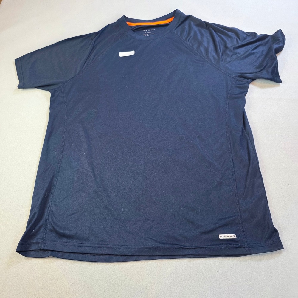 Tek Gear Performance Mens XL Navy Blue Short Sleeve Athletic T-Shirt Gym Top